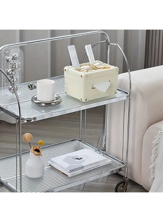 Milkshake White Tissue Box Holder with Remote Control Storage Multifunctional Decorative Organizer - Image 4
